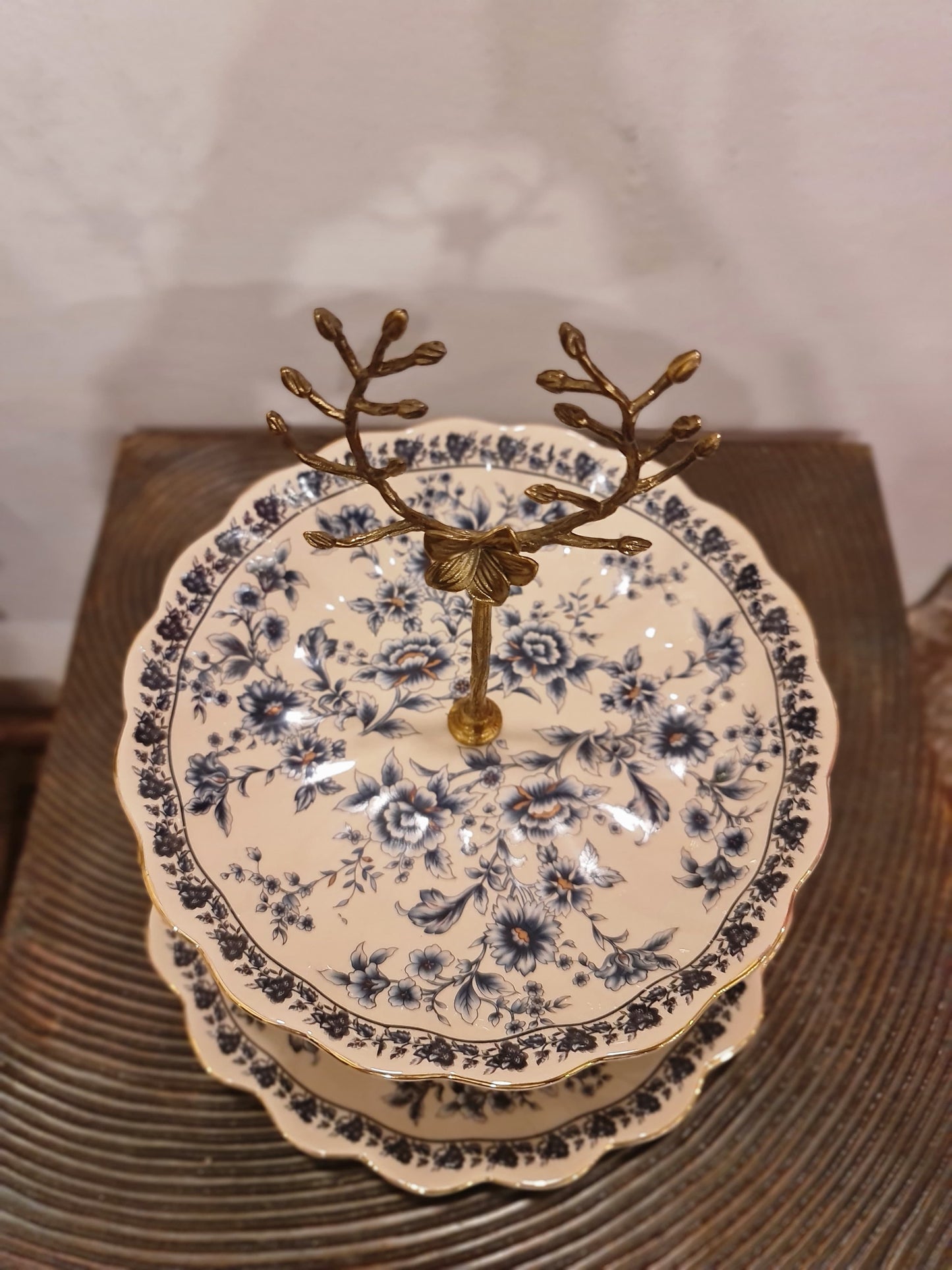 Blue Pottery Cake Stand