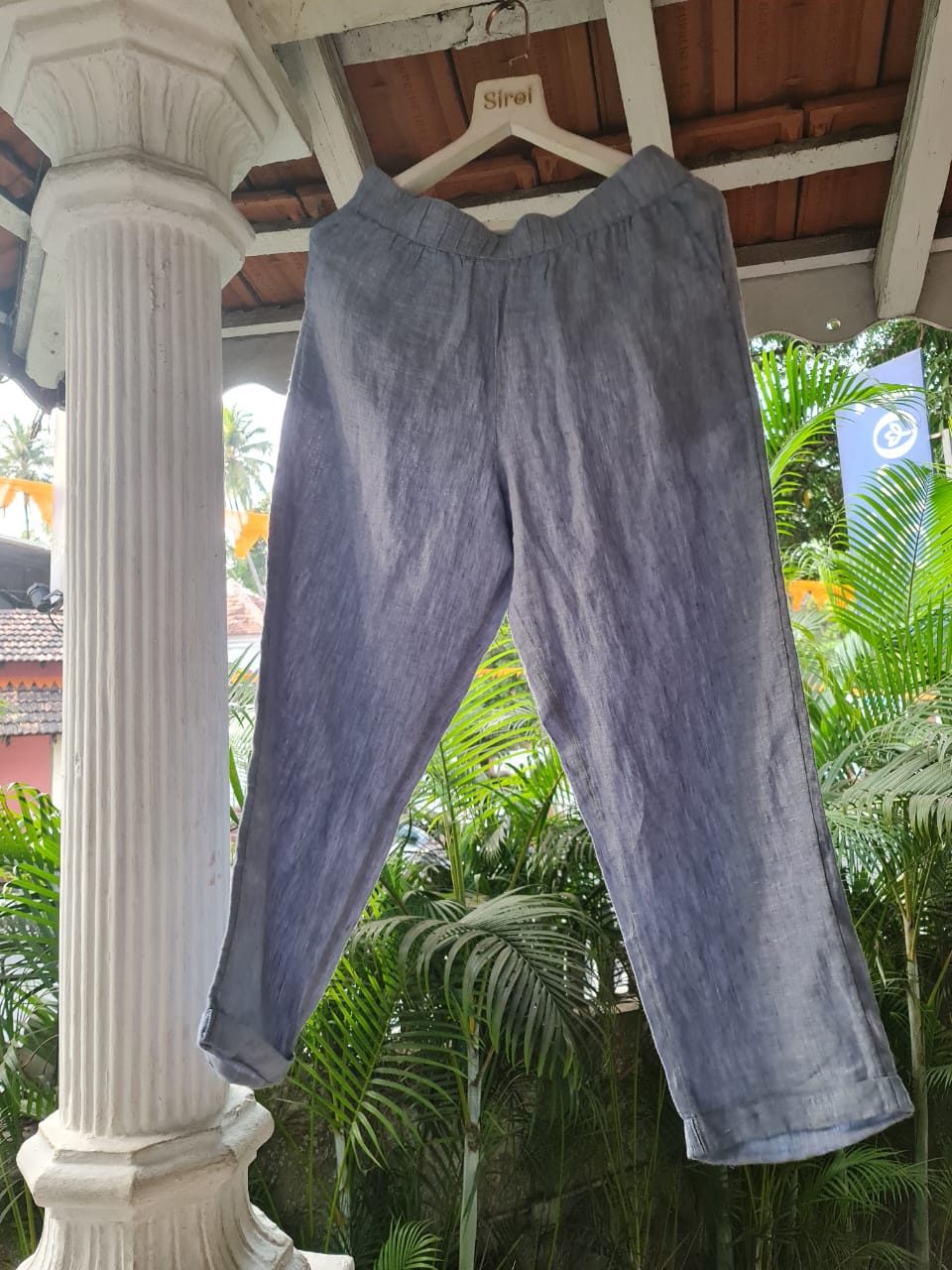 Light Blue Linen Plazzo