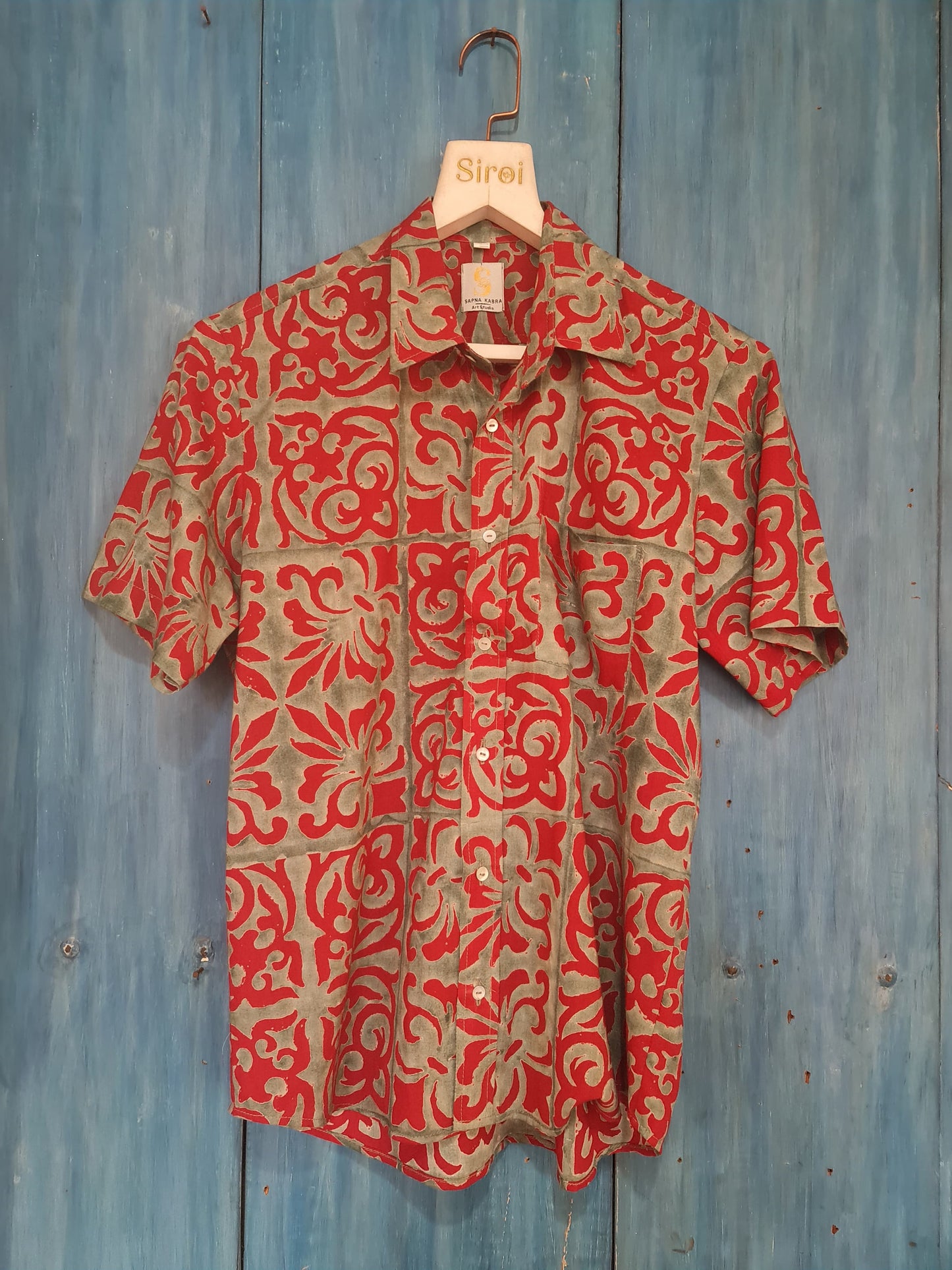 Red Cotton Printed Shirt