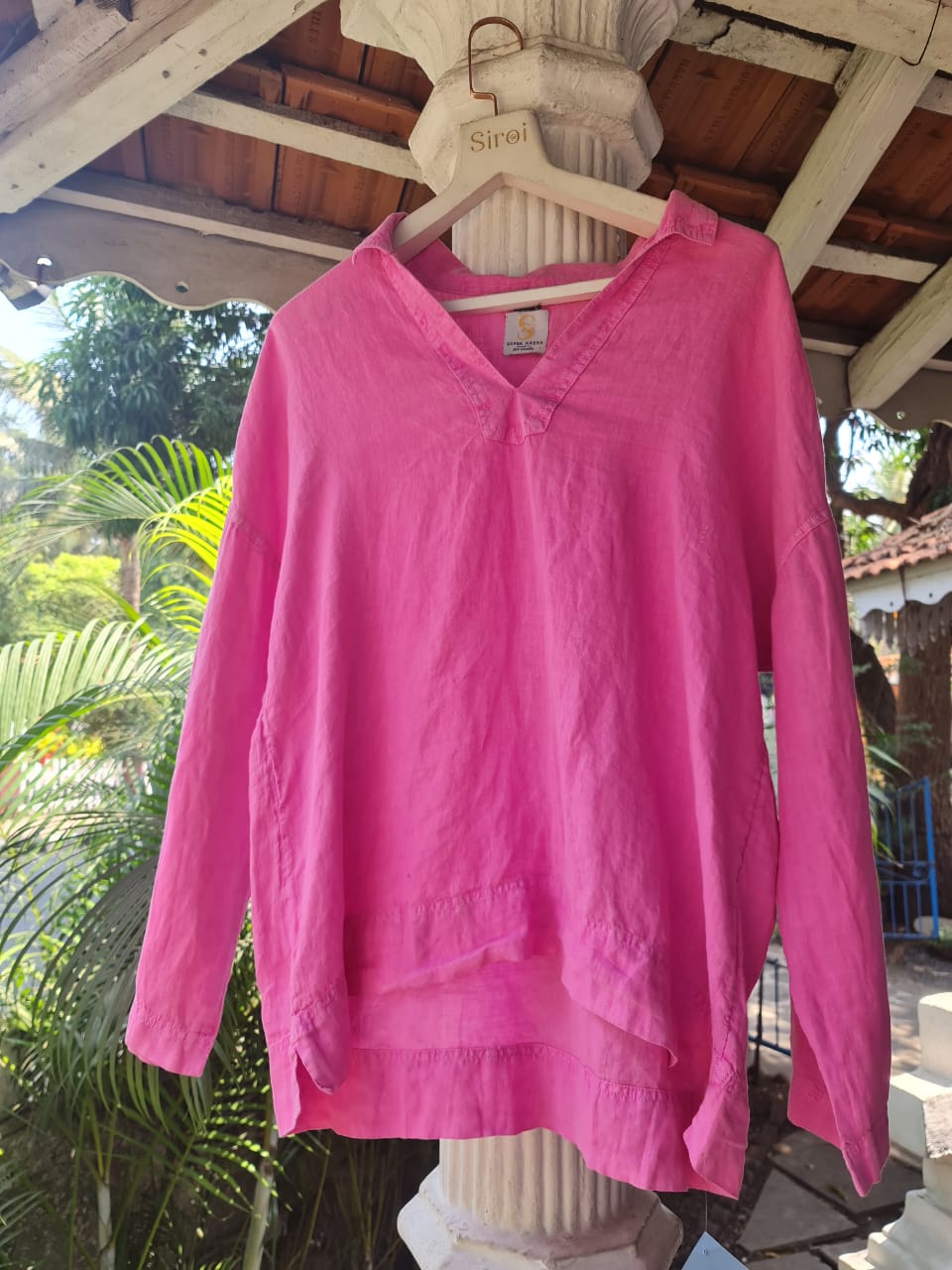 Pink Linen Top