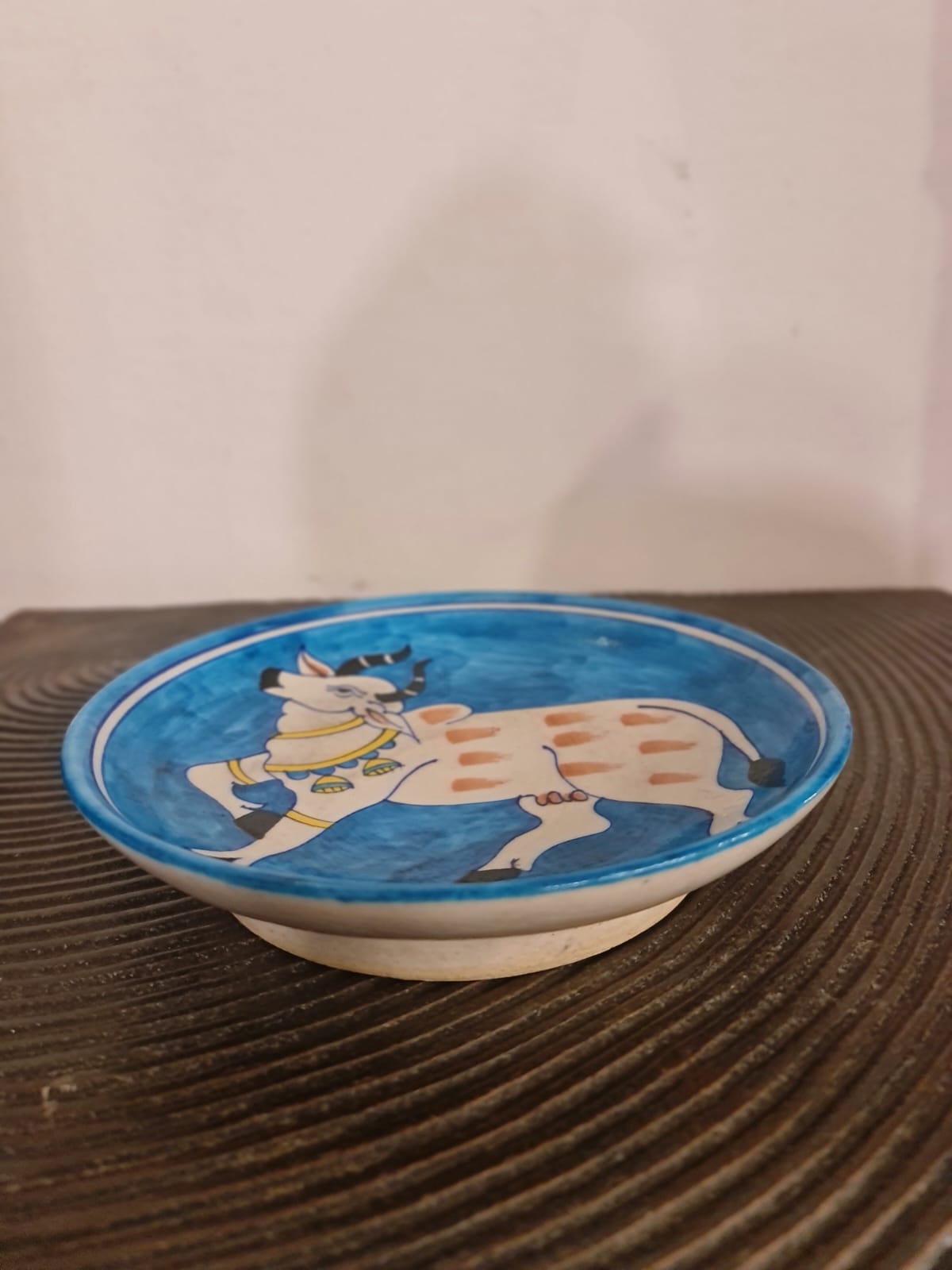 Hand-painted cow plate