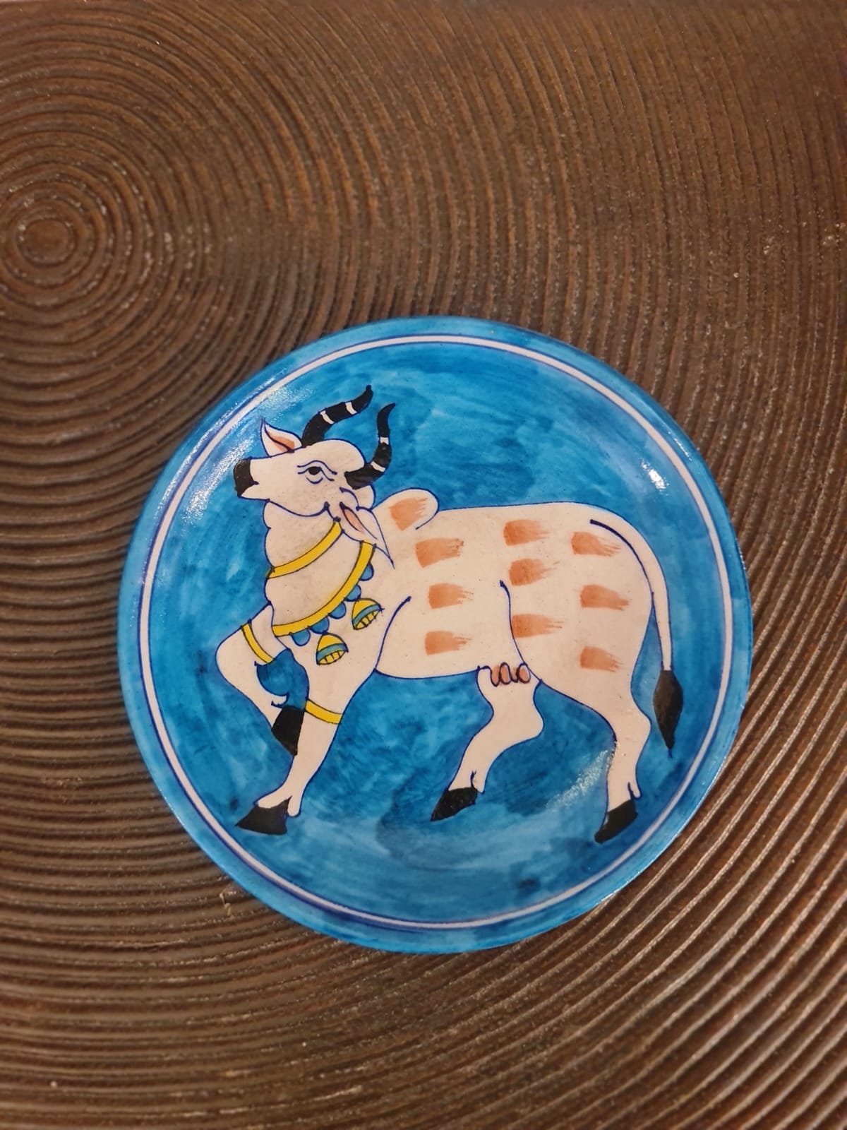 Hand-painted cow plate