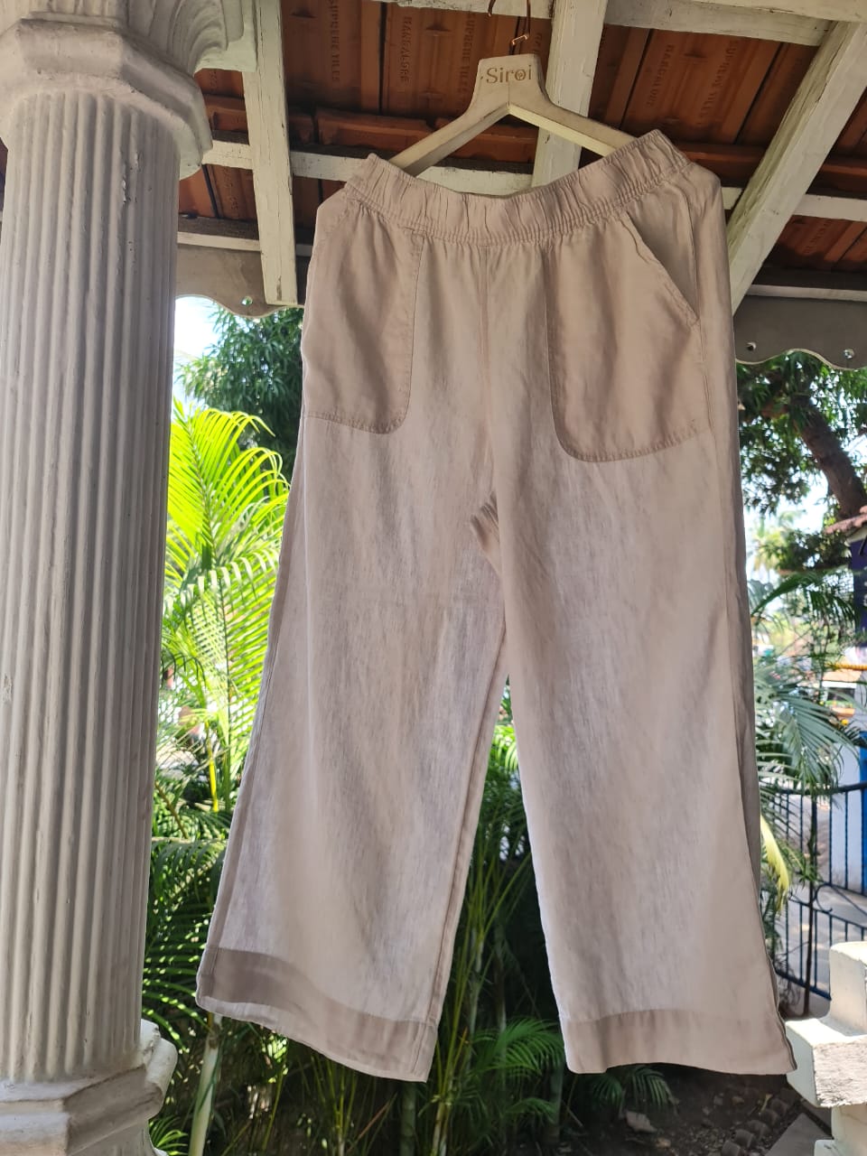 Off White Linen Plazzo