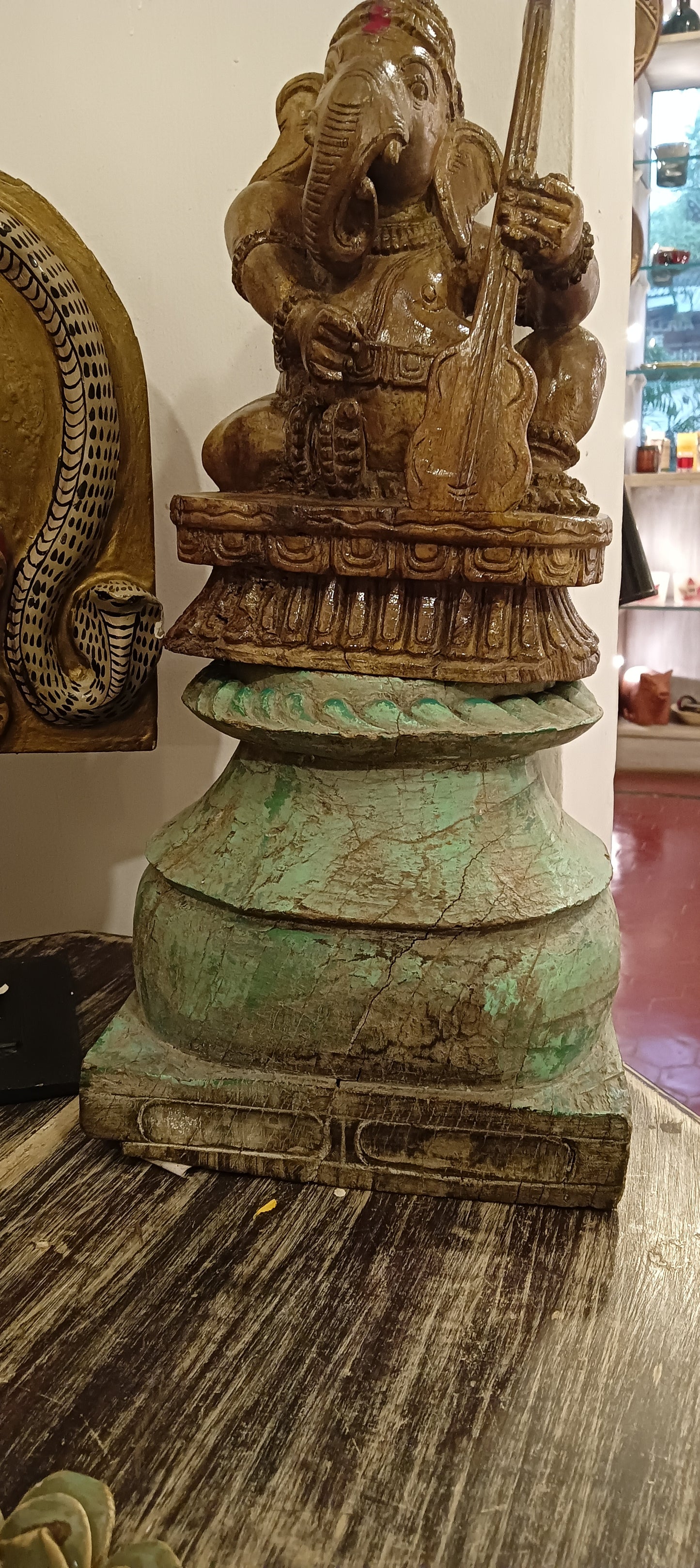 Antique wooden shelves