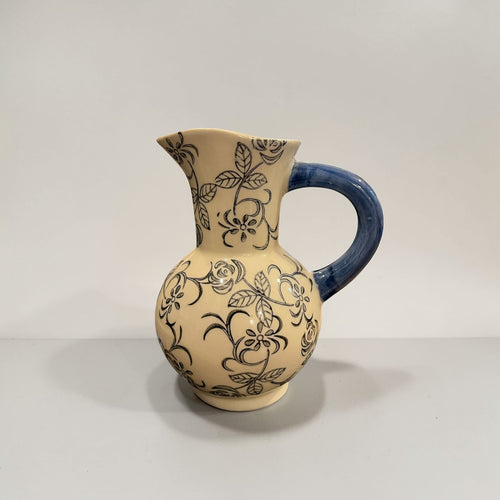 Vintage bloom ceramic pitcher