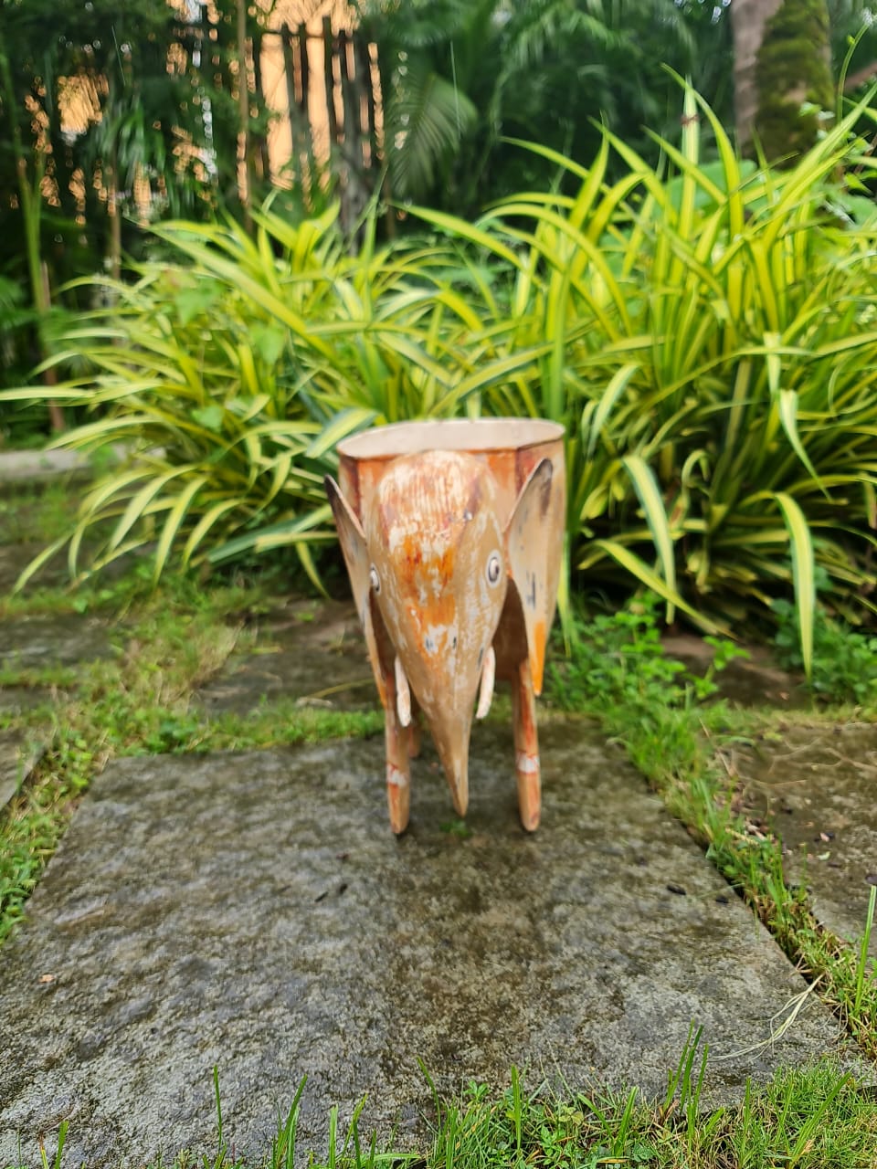 Iron Elephant Planter