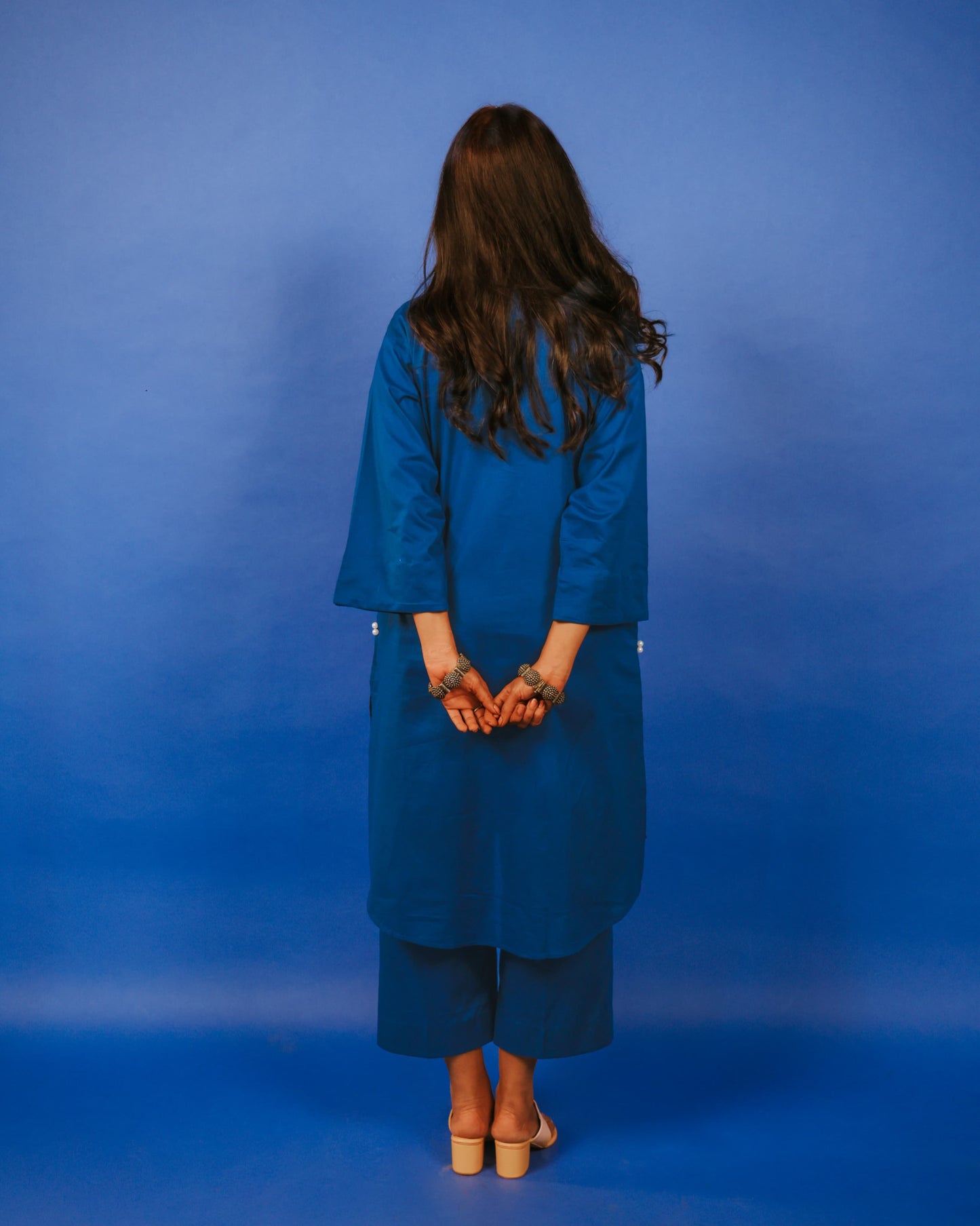 ROYAL BLUE LAWN LONG CO-ORD SET