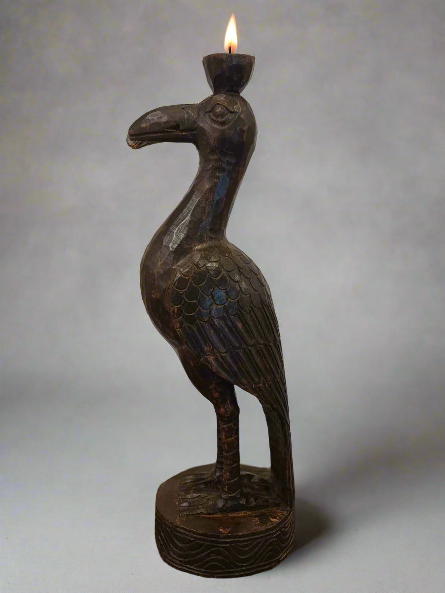 Wooden bird Candle Stand