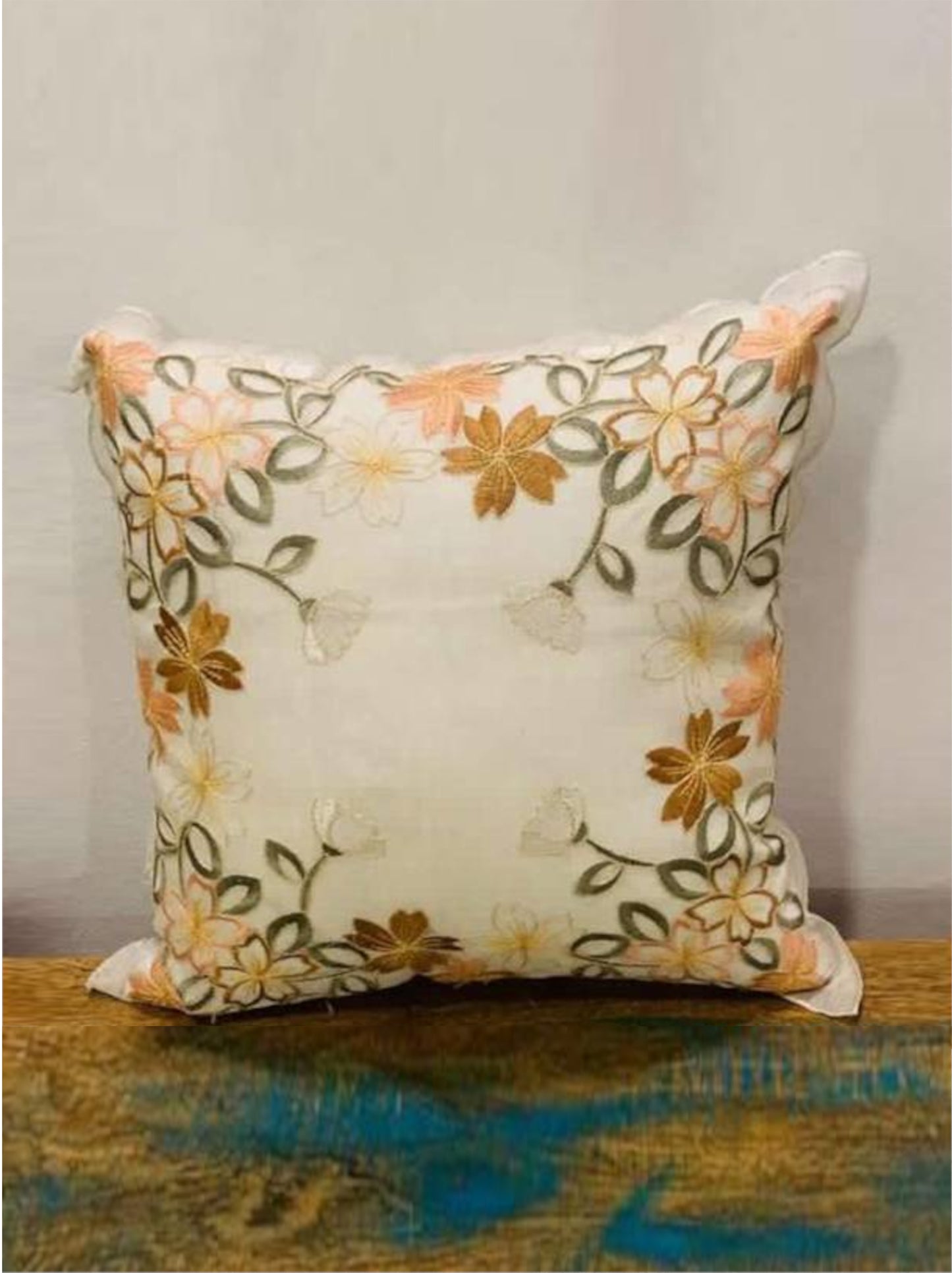 Tissue Embroidered Cushion Cover