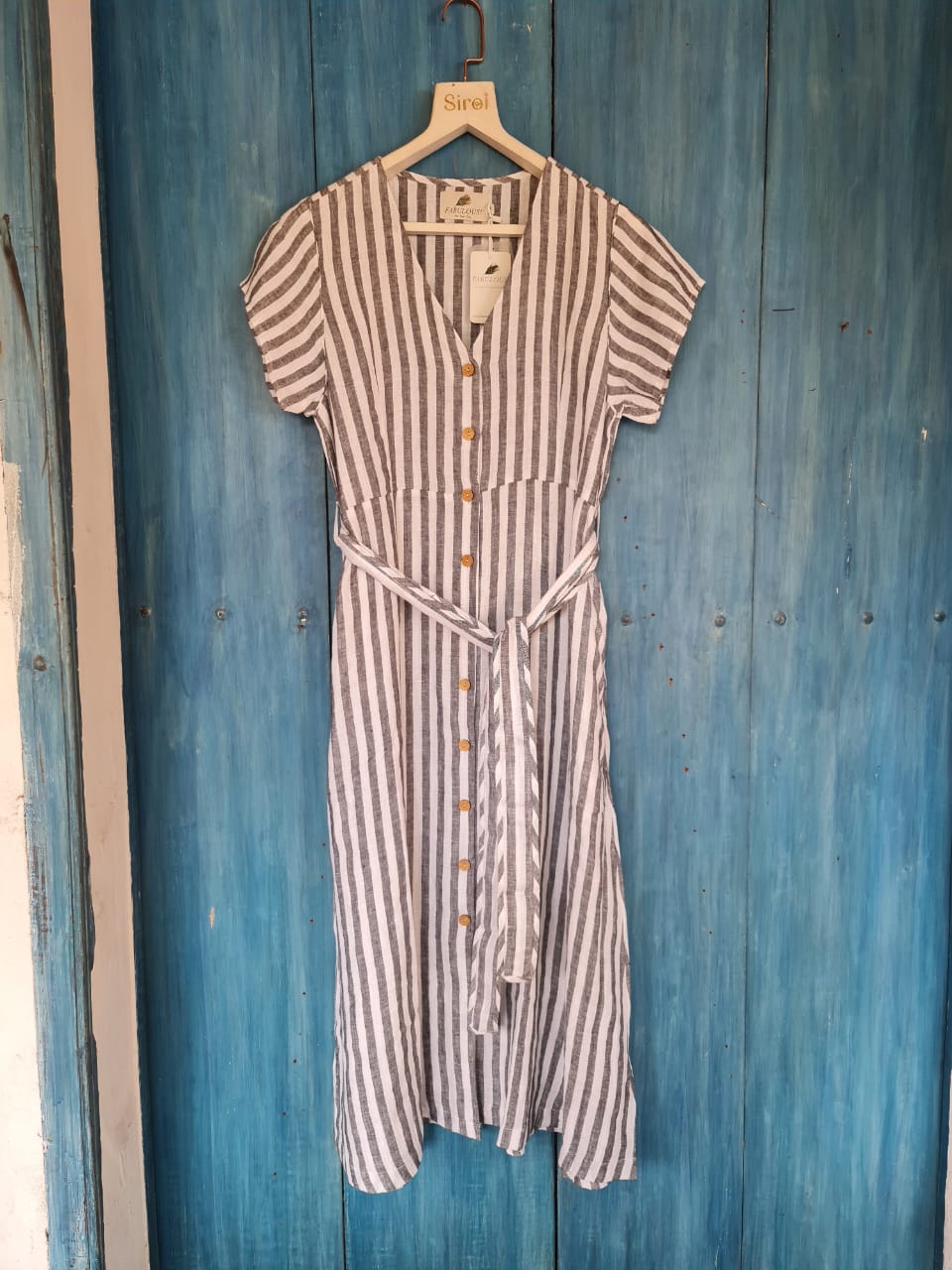 Stripe Button Front Dress