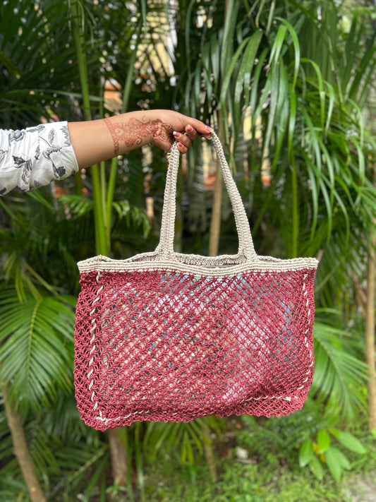 Red Macrame Bag