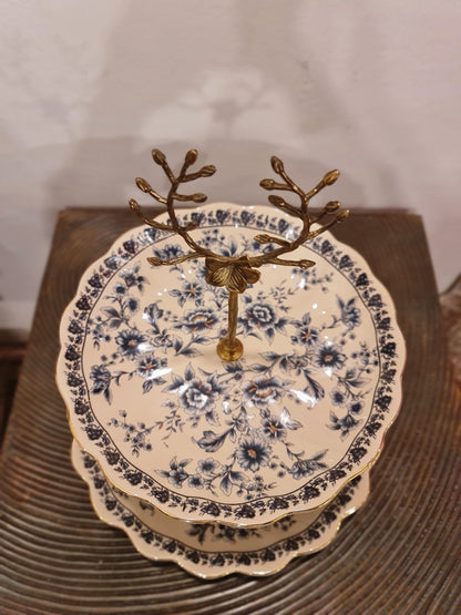 Blue Pottery Cake Stand