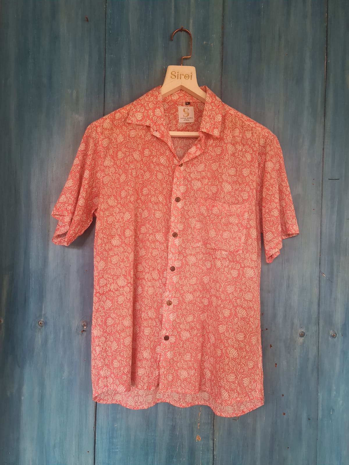 Pink Printed Cotton Shirt