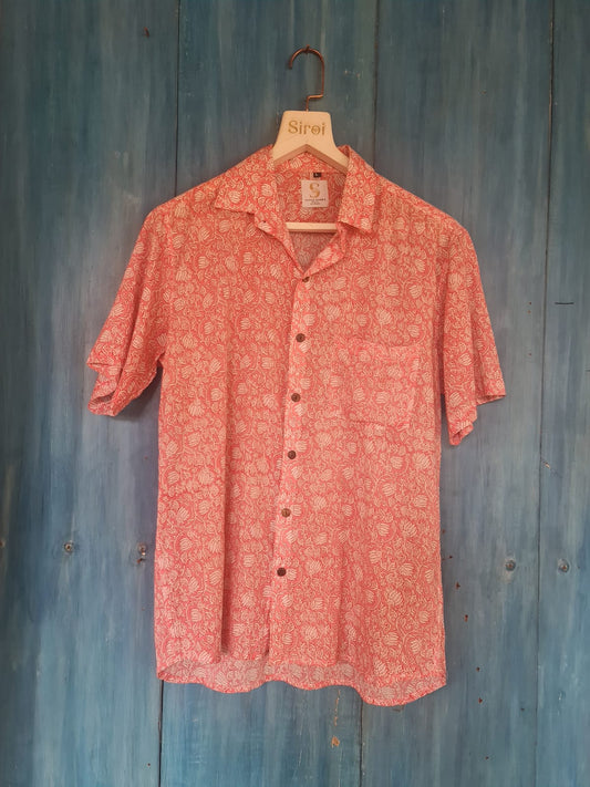 Pink Printed Cotton Shirt