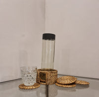 ITIKA NERA COASTER OF CANE AND BOTTLE HOLDER