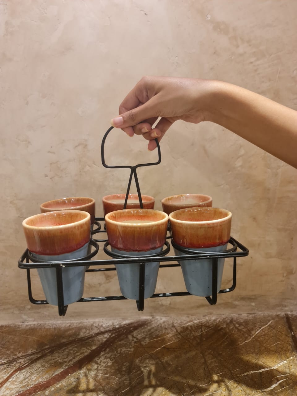 Chai Glass Set of 6 With Stand