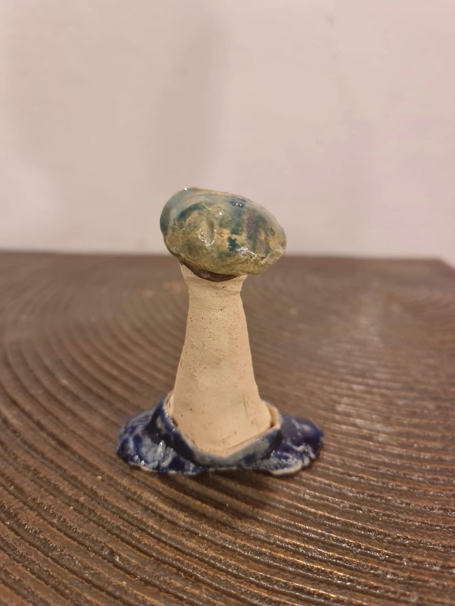 Bird With Hat / Small Head Ceramic Figuirine