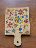 Hand-Painted Floral Ceramic Serving Board