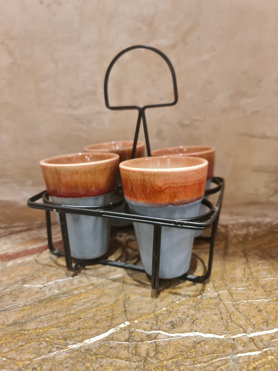 Chai Glass Set of 4 With Stand