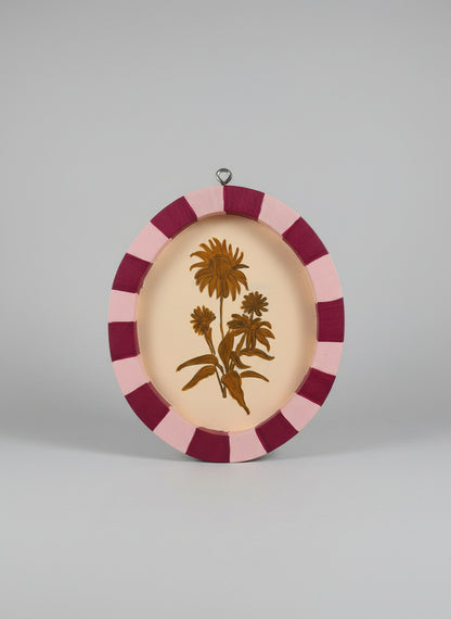 FLOWER PAINTING IN OVAL FRAME SET