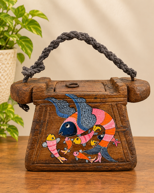 Hand-painted Fish Family On Traditional Oil Keeper
