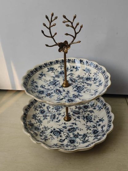 Blue Pottery Cake Stand