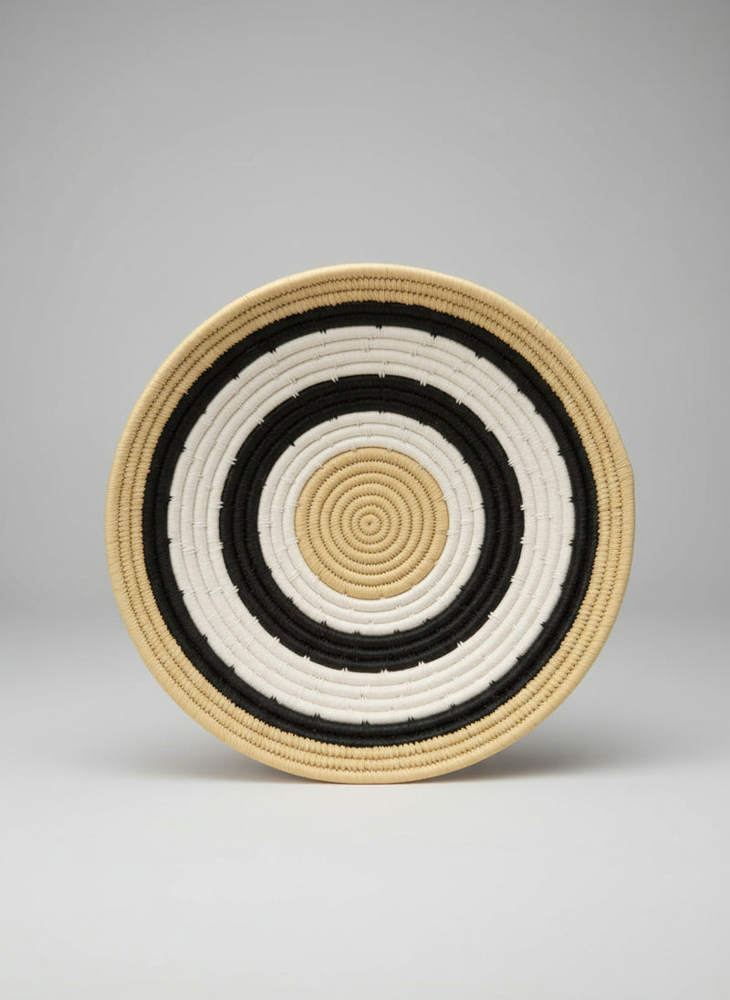 Monochrome Orbit Handwoven Wall Basket