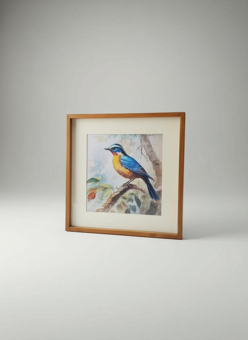 Blue & Gold Songbird Art Frame