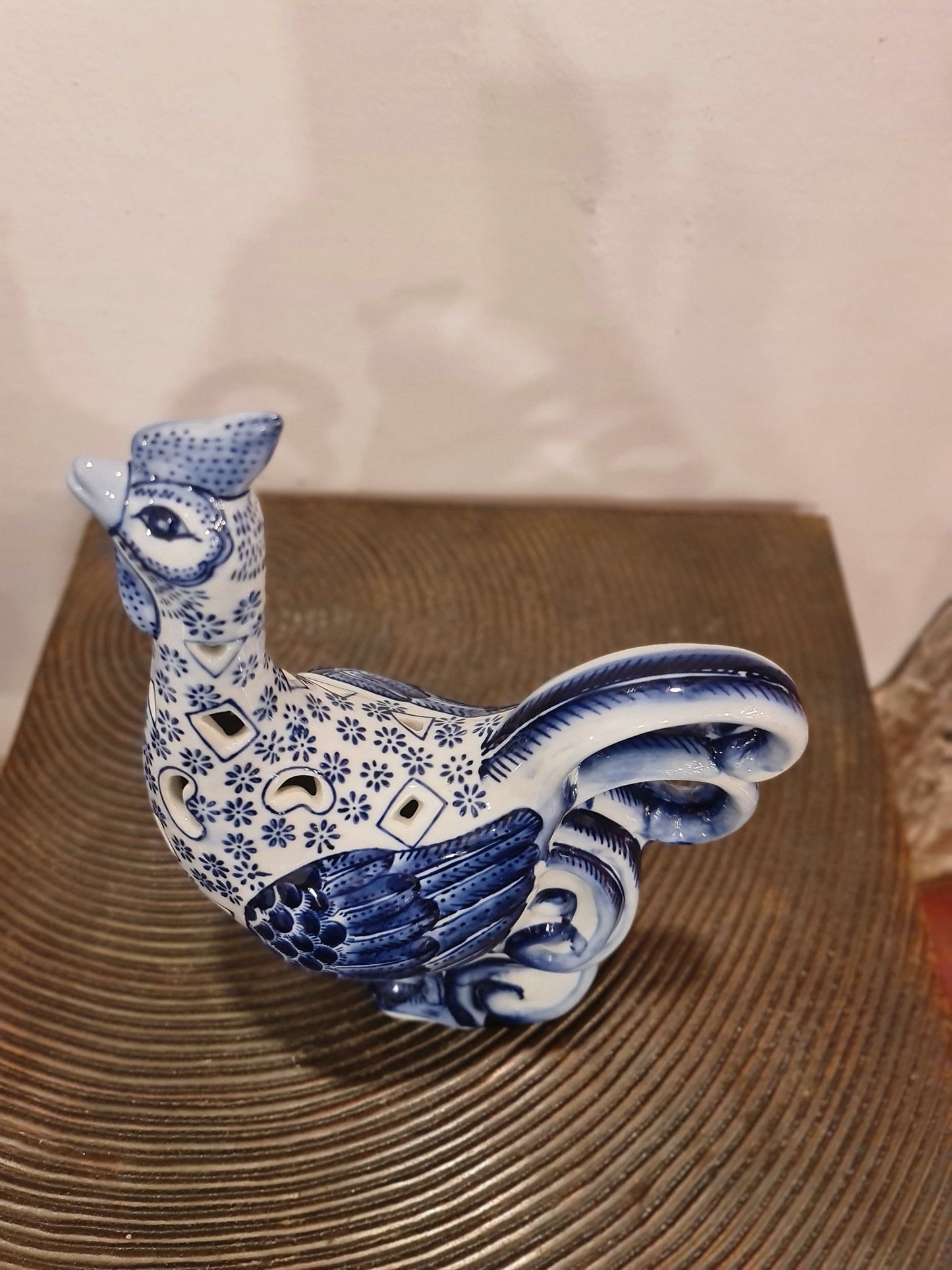 Blue Pottery Rooster