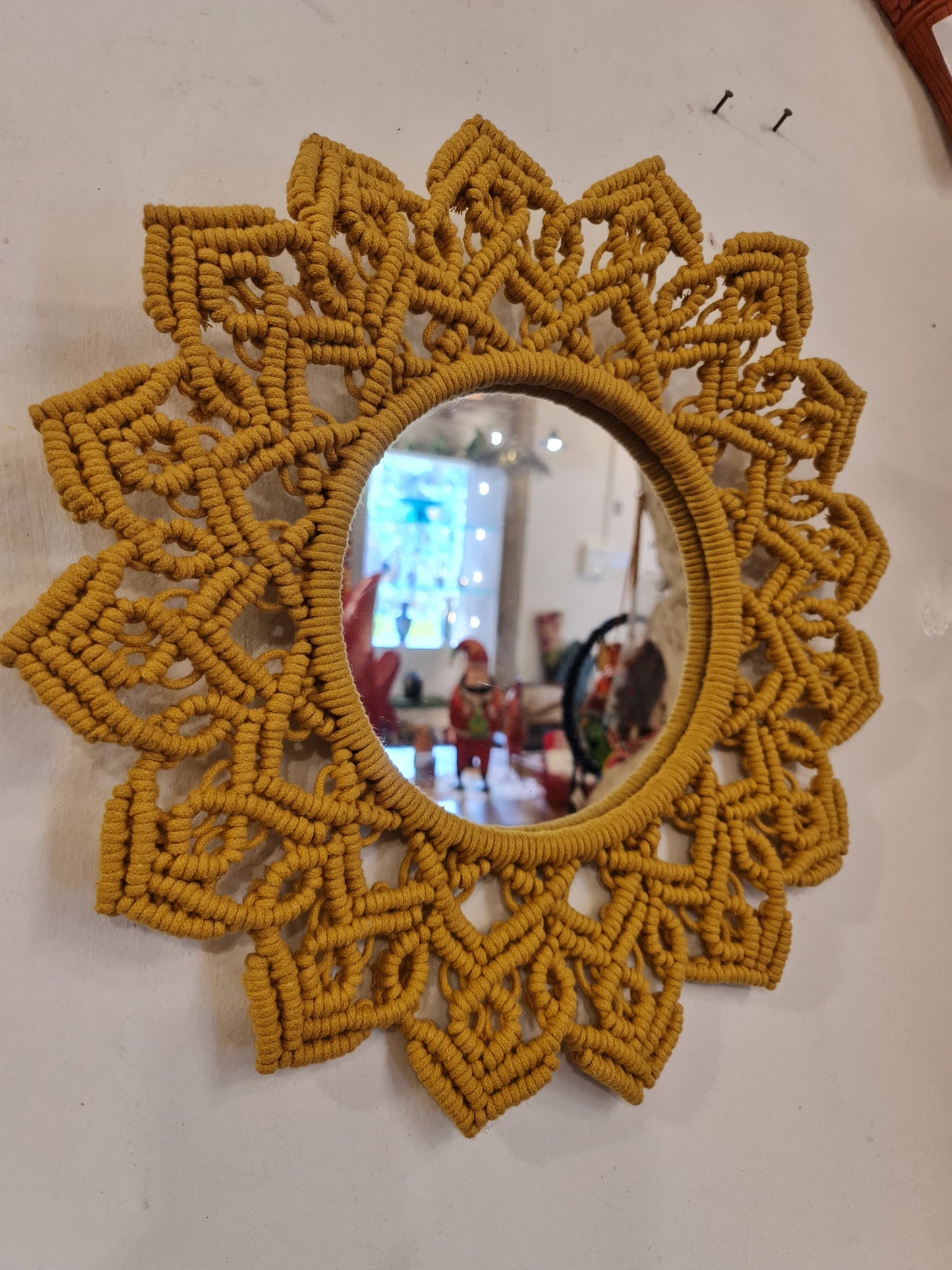 Sunflower Macrame Mirror