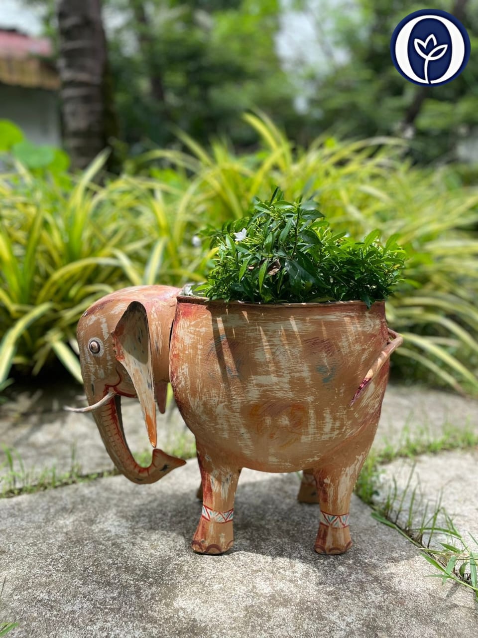 Iron Elephant Planter