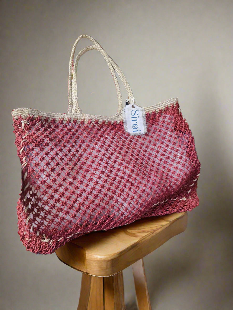 Red Macrame Bag