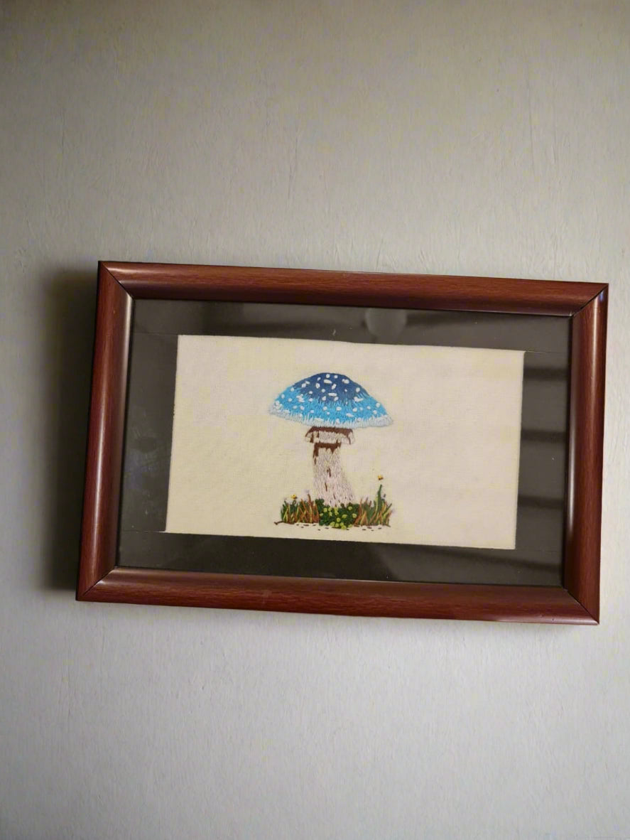 Blue Mushroom Wall Art