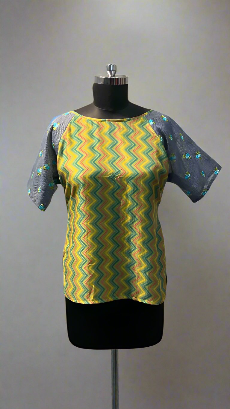 Green Zig Zag top