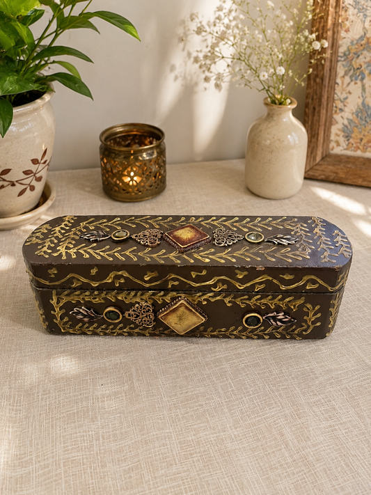 Heritage Velvet-Lined Keepsake Box