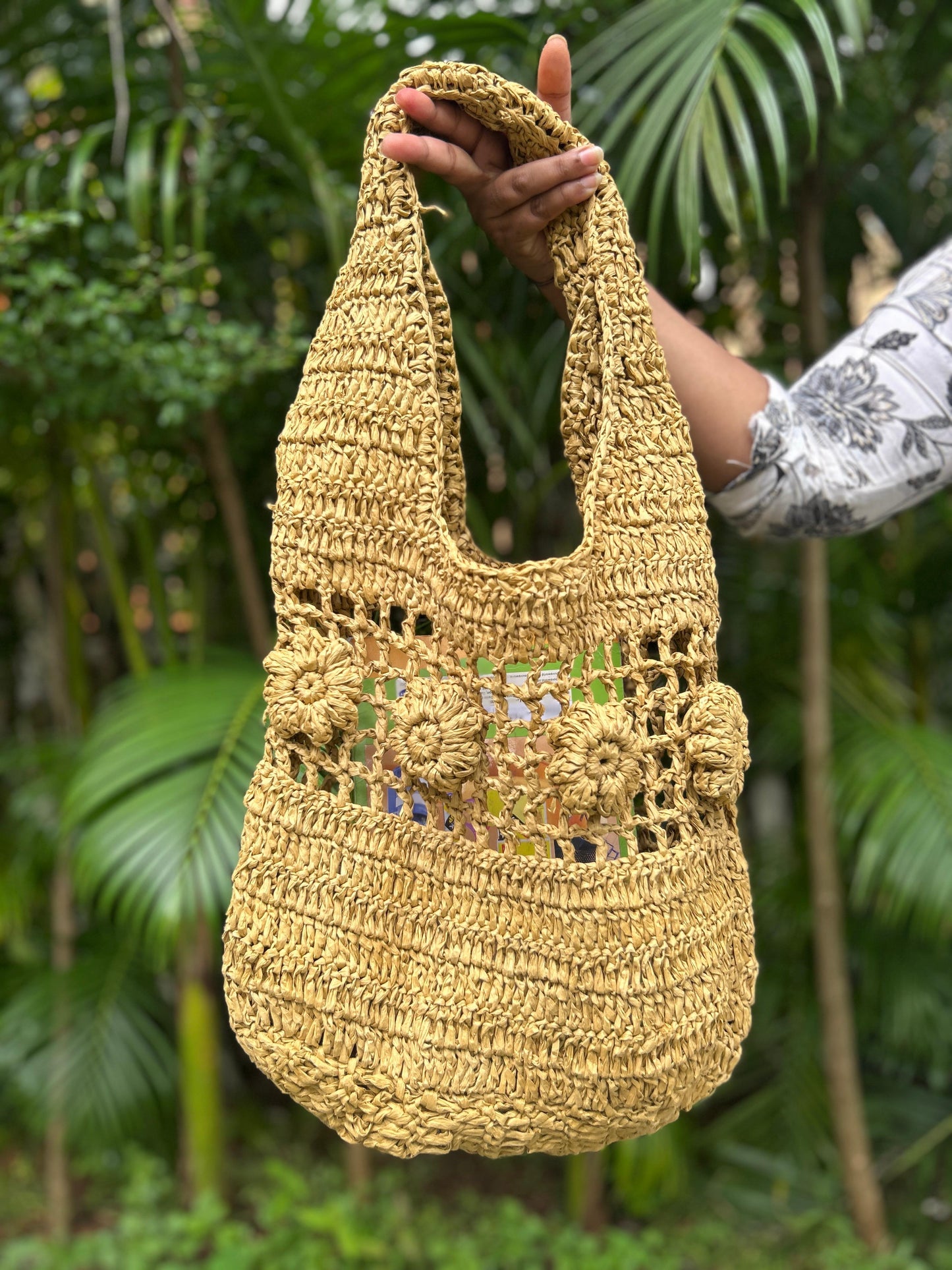 Cream Rafia Bag
