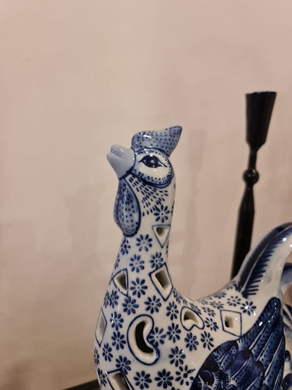 Blue Pottery Rooster
