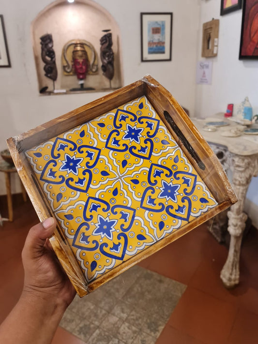 Wooden Tile Tray