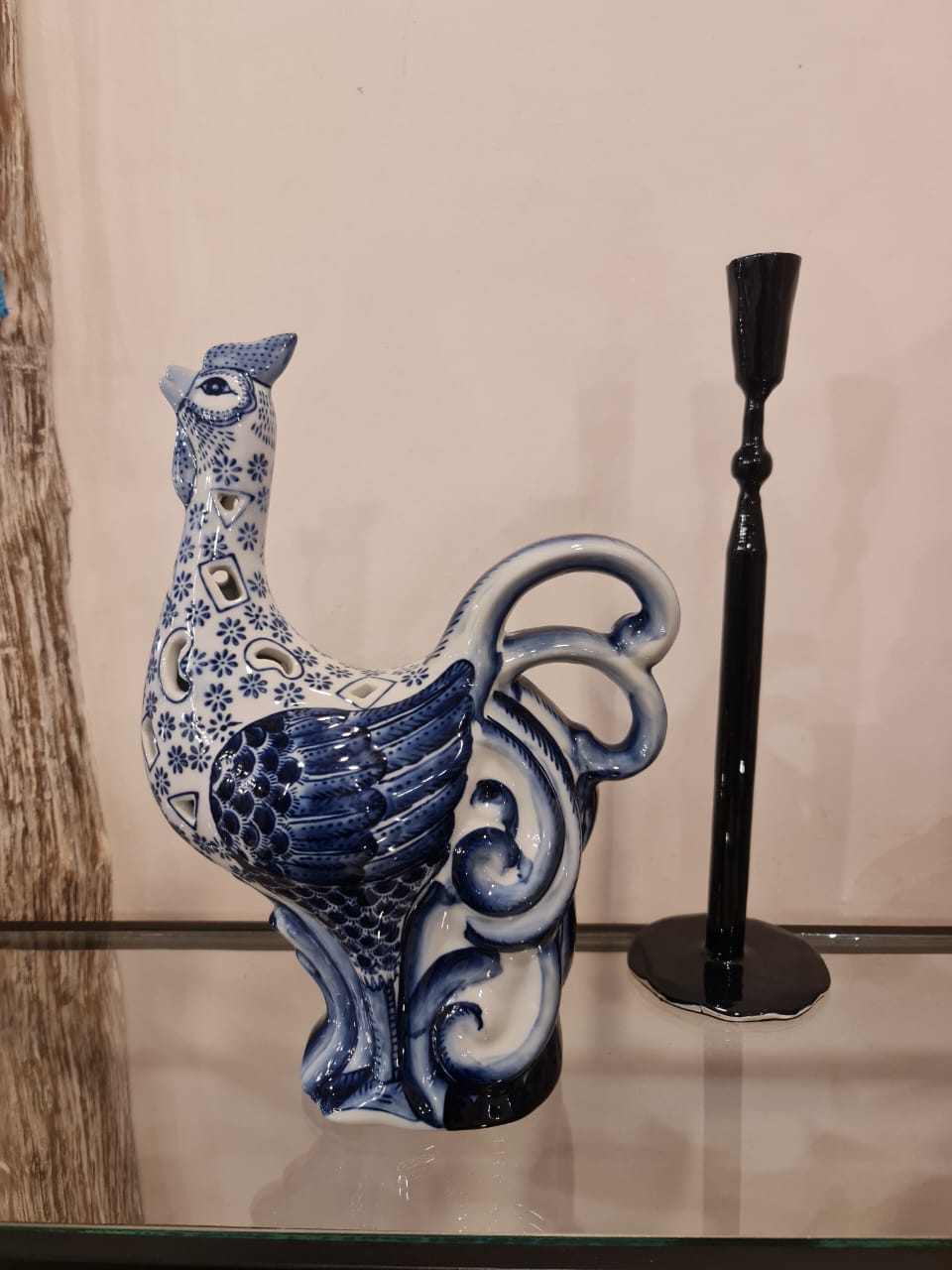 Blue Pottery Rooster