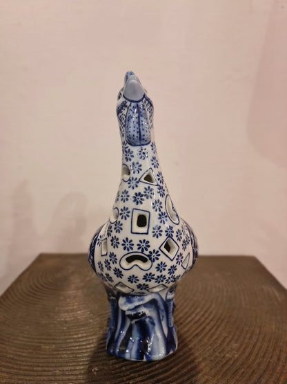 Blue Pottery Rooster