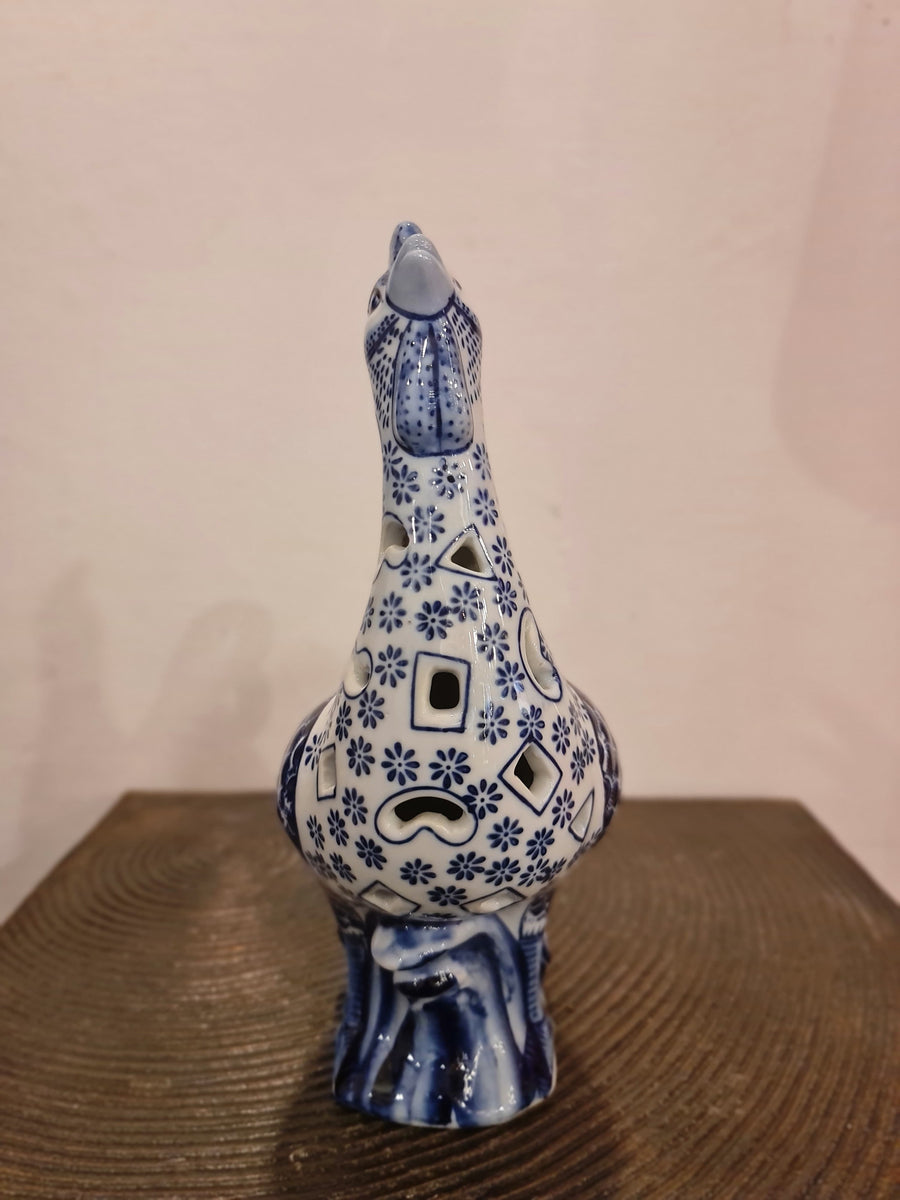 Blue Pottery Rooster