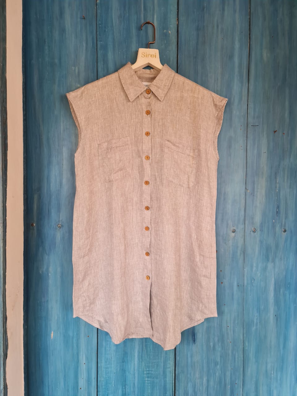 Sleeveless Short Shirt Dress