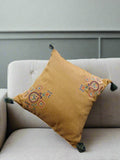 Cushion Cover With Double Flower Embro
