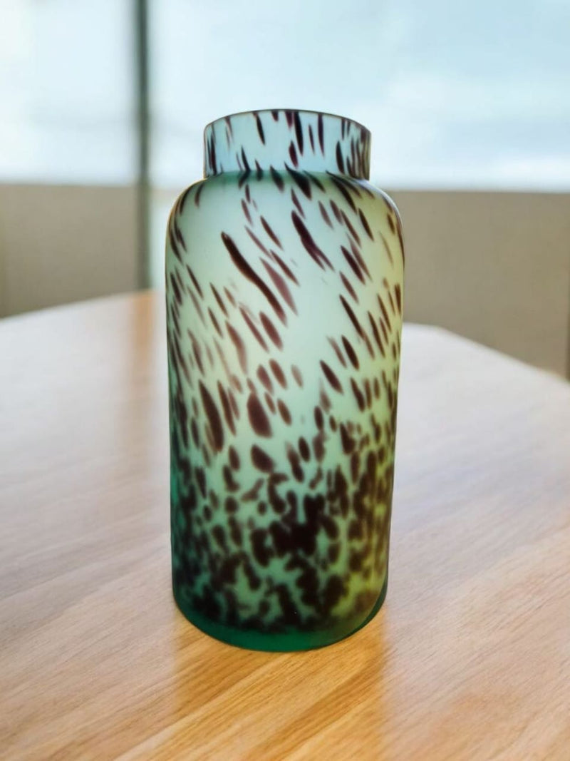 Emerald Speckle Glass Vase