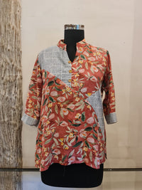 Red Flower Printed Top