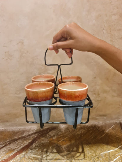 Chai Glass Set of 4 With Stand