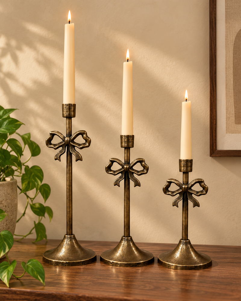 Metal Bow Candle Stand