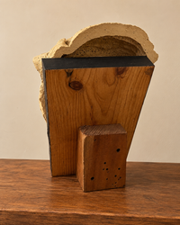 Ceramic Lion And Lioness Head Sculptures On A Wooden Stand (Each)