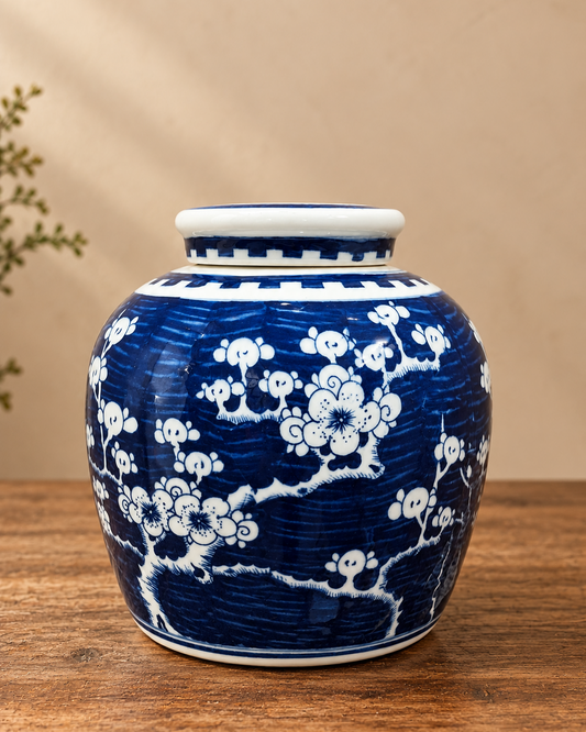 Dark Blue Bharni With A Lid | Cookie Jar