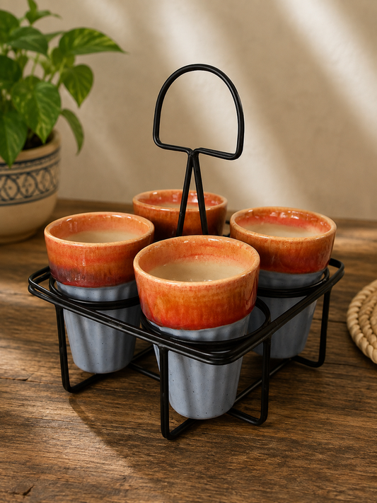 Chai Glass Set of 4 With Stand